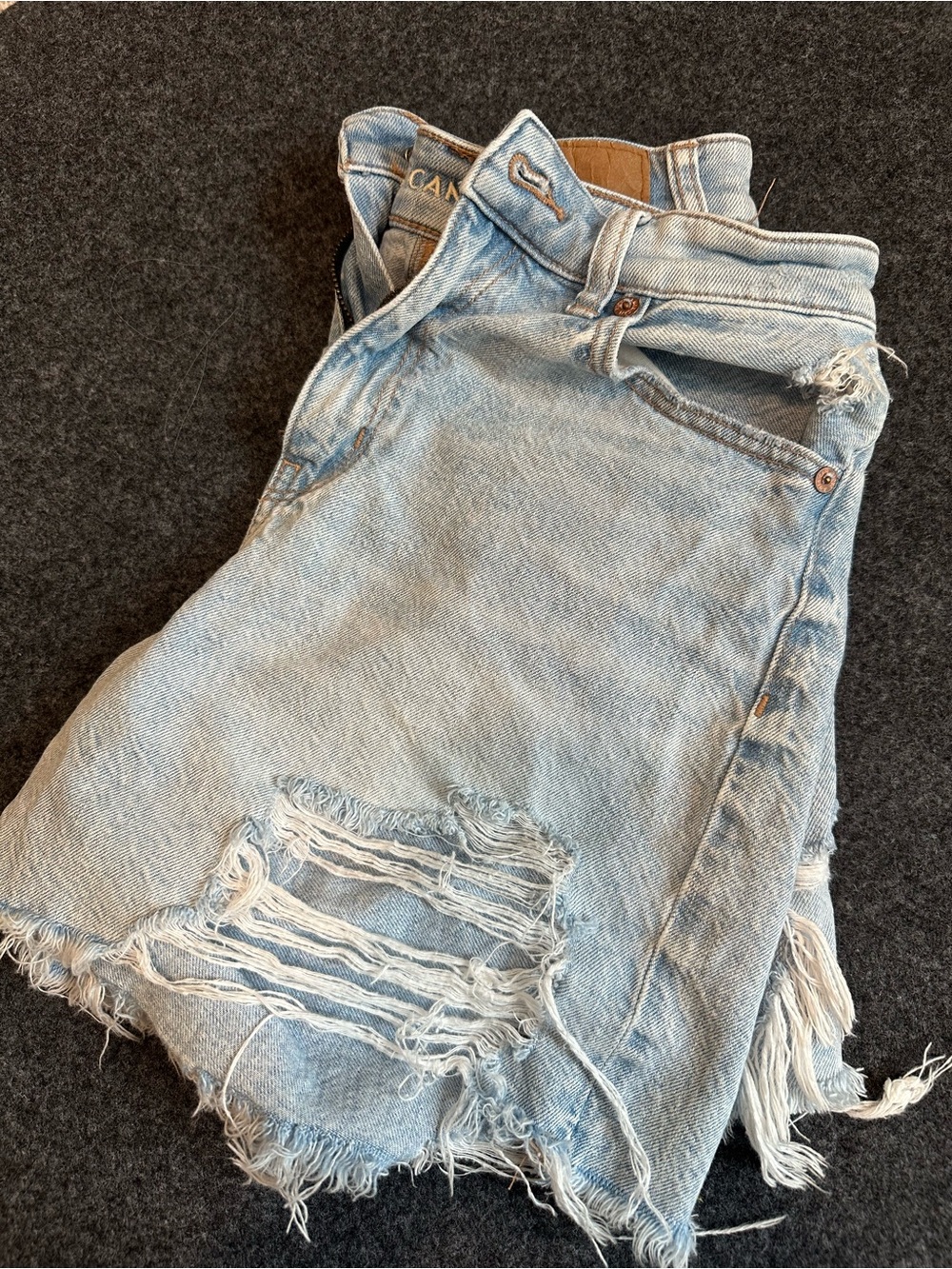 American Eagle Outfitters Light Blue Distressed Cropped Jeans
